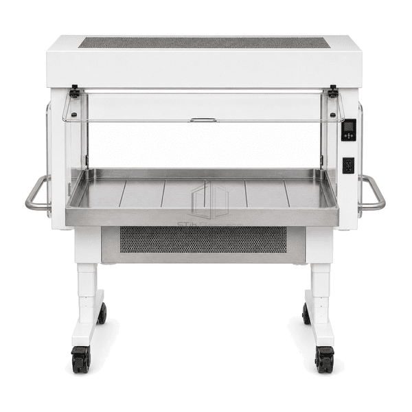 Front view of the cage-handling zone and capture grilles