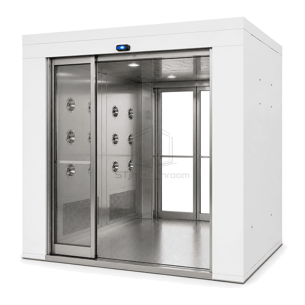 Automatic sliding-door cleanroom air shower main view
