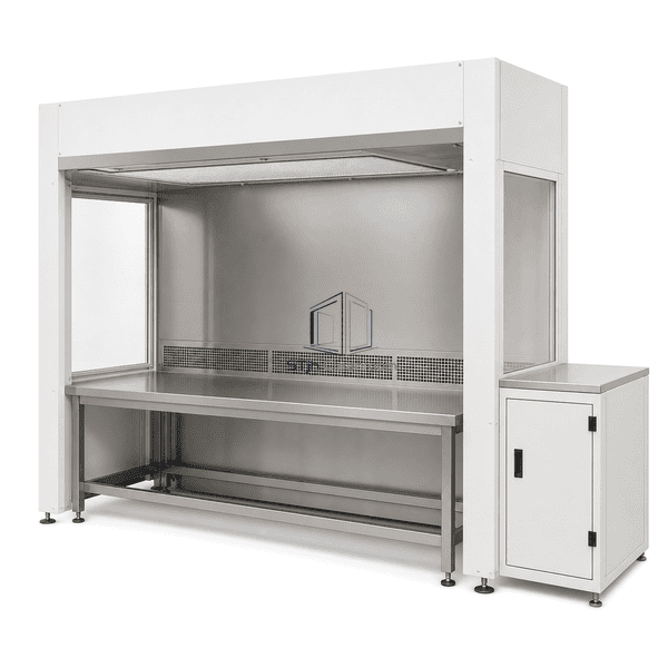 Complete open-front downflow containment booth