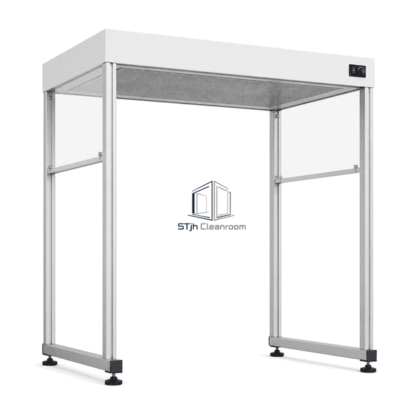 Freestanding laminar flow canopy with complete overhead HEPA plenum