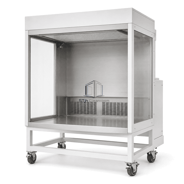 Complete mobile sampling booth on lockable cleanroom casters