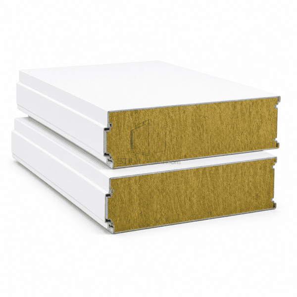 Cleanroom wall and ceiling systems represented by a rock wool panel