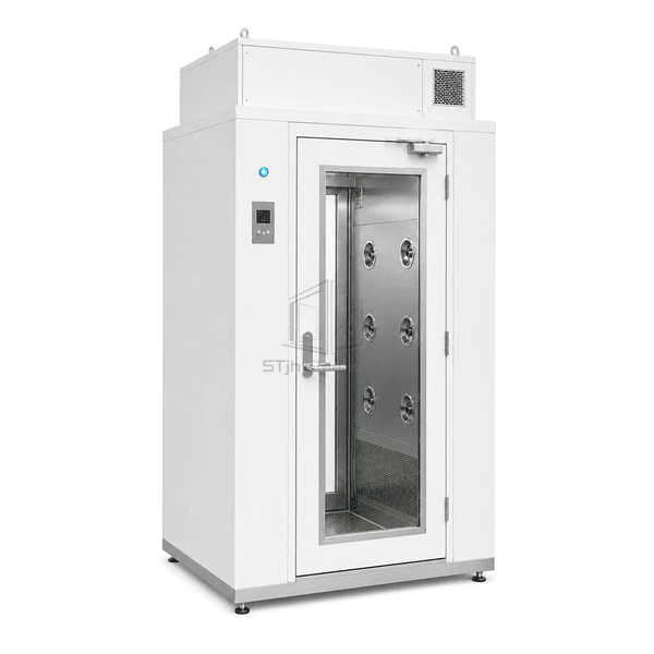 Cleanroom equipment category represented by a personnel air shower