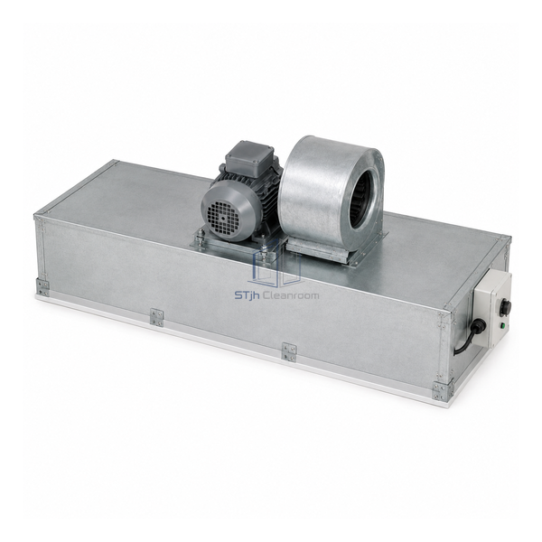 STJH 600 x 1200 mm 220 V AC fan filter unit with a long rectangular housing against a white background