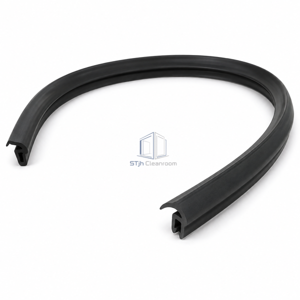 STJH black EPDM door gasket with a visible lip-profile end on white.