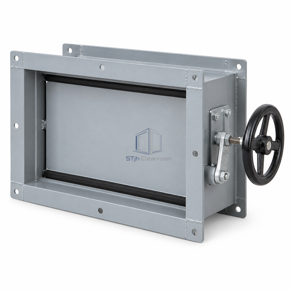 STJH-AIRTIGHT-SHUT-OFF-DAMPER-400X270-MANUAL white-background main view of the compact handwheel damper