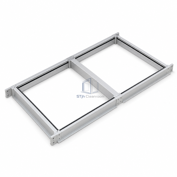 STJH-ALL-ALUMINUM-CLEANROOM-T-GRID-MEDIUM-STRUT aluminum ceiling frame with medium support struts on white background