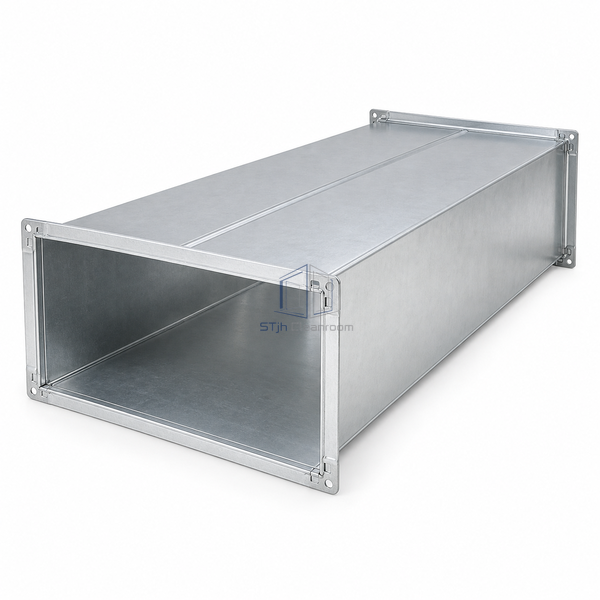 STJH-ALUMINUM-AIR-DUCT-600X300-T10 main view on white showing wide rectangular aluminum opening and flange corners