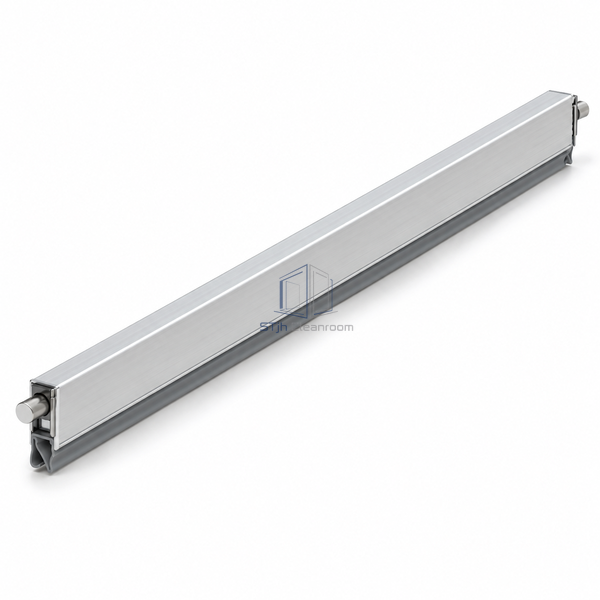 STJH slim mortised drop seal with end plunger and lower gasket on white.