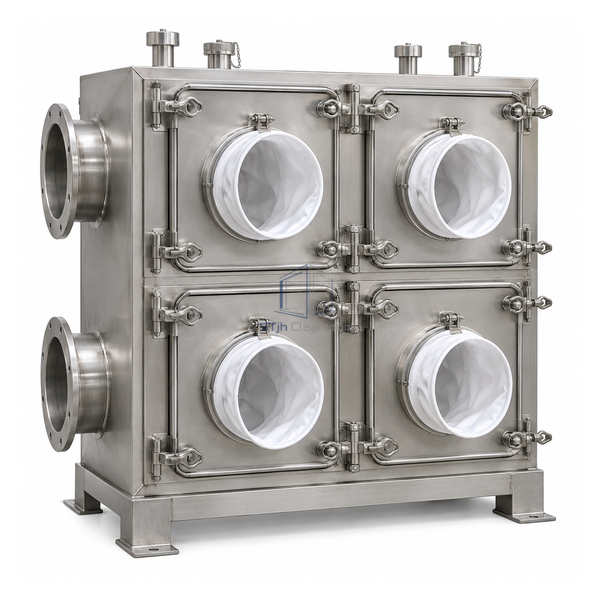 STjh four-cell 316L bag-in bag-out filter housing