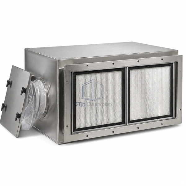 STJH-BIBO-HEPA-HOUSING-GASKET-1H2W two-wide gasket-seal BIBO housing on a white background