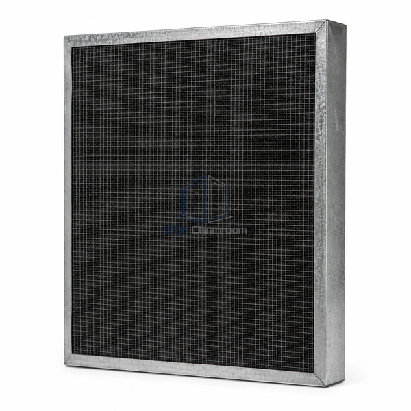 STJH-CARBON-PANEL-FILTER-500X600X50 rectangular activated-carbon panel showing the deeper galvanized side frame