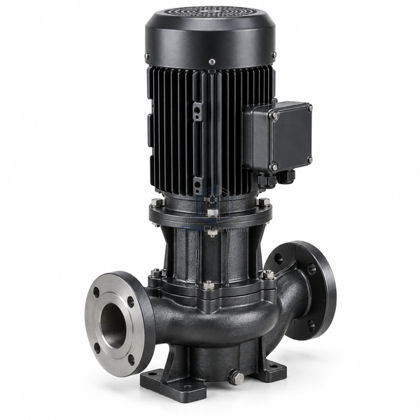 STjh DN50 2.2 kW chilled-water circulation pump with an extended high-head casing and large motor on white.