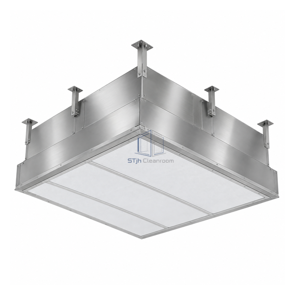 STjh large 1965 mm clean-ward supply ceiling with wide H14 filter field and reinforced stainless plenum