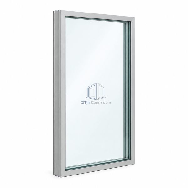 STjh 500 x 800 mm large double-glazed door vision panel on white, with an elongated clear viewing area and a shallow retaining edge.