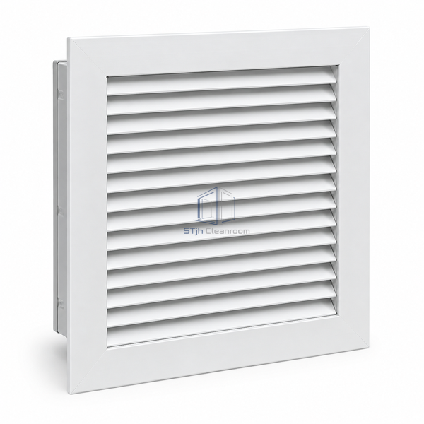 STJH-CLEANROOM-AIR-TRANSFER-GRILLE-300X300 white-background main view of medium square transfer grille and overlapping blades