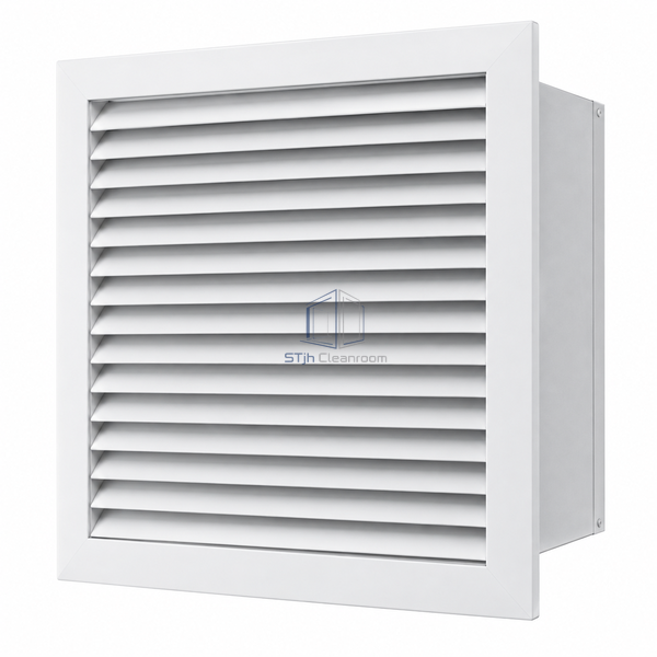 STJH-CLEANROOM-AIR-TRANSFER-GRILLE-400X400 white-background main view of broad no-sight louver field and white border