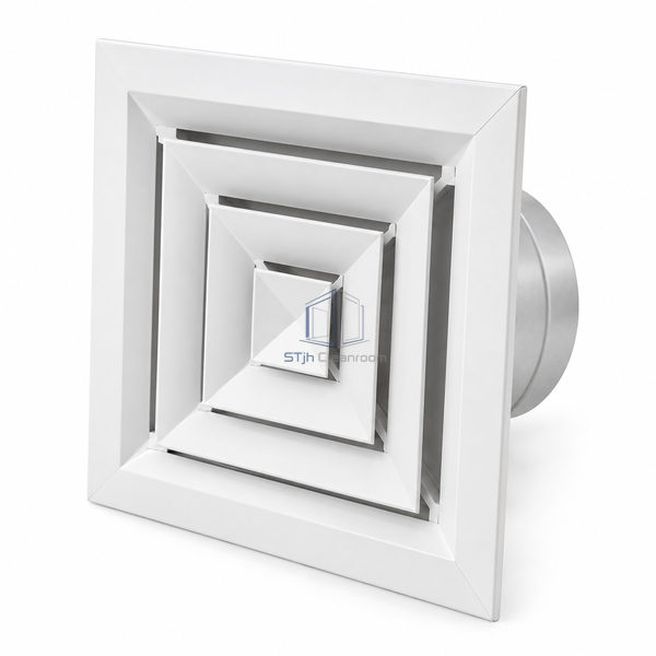 STJH-CLEANROOM-CEILING-AIR-DIFFUSER-300X300 white-background main view of compact stepped square cone diffuser