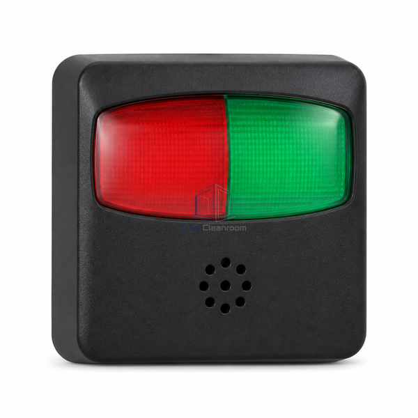 STJH LED door status station with visible sounder opening on white.