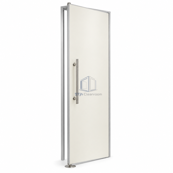 STjh 800 mm HPL floor-spring door with a narrow leaf and visible floor-closer cover on a white background.