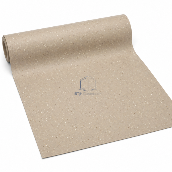 STJH 2 mm homogeneous rubber flooring sheet sample with dense smooth face and solid curled edge on white