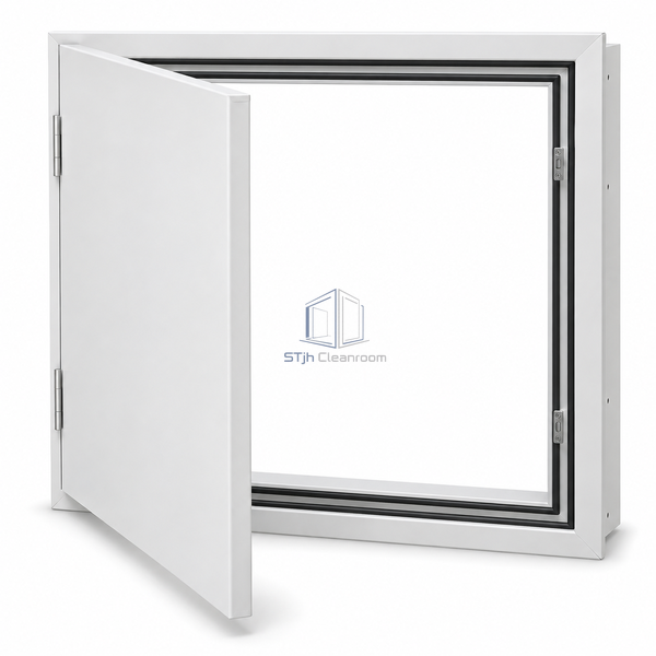 STJH-CLEANROOM-WALL-ACCESS-600-DUAL-SEAL large single-leaf wall access panel on a white background