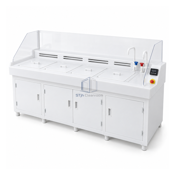 STjh 1830 mm polypropylene wet bench with integrated process baths