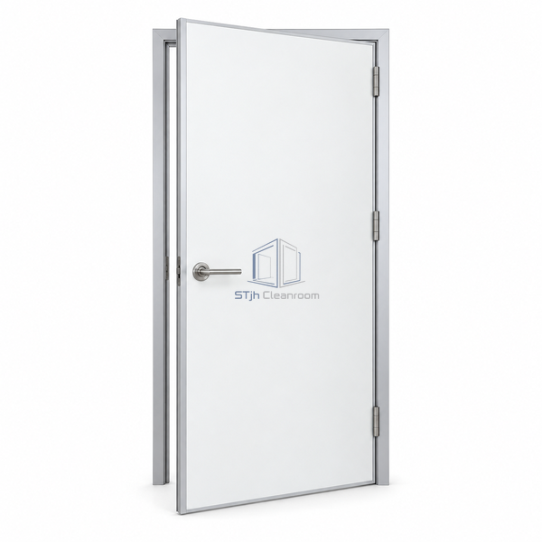 STjh rock-wool HPL cleanroom door main image against white, showing an unbroken laminate face and aluminum frame.