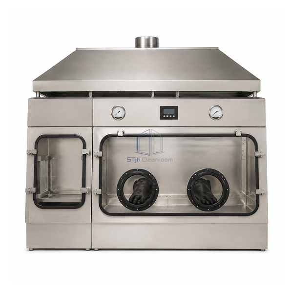 STjh 1200 mm negative-pressure recirculating isolator with glove access