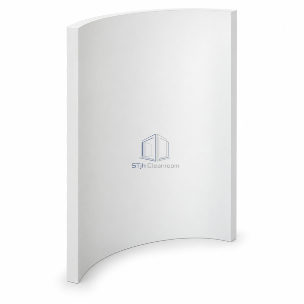 STJH-CURVED-CLEANROOM-WALL-PANEL-R152-COMPOSITE medium-radius wall arc on white background