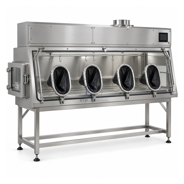 STjh 6 ft cytotoxic containment isolator with a long enclosed work deck