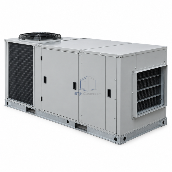 STjh 2595 CFM dedicated outdoor air system with compact refrigeration and supply-air sections on white.