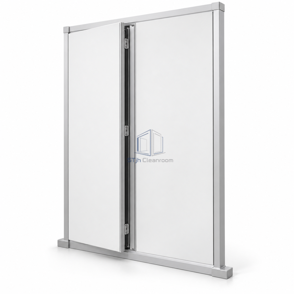 STJH-DEMOUNTABLE-CLEANROOM-WALL-PANEL-50-NONPROGRESSIVE slim removable aluminum-faced wall module on white background