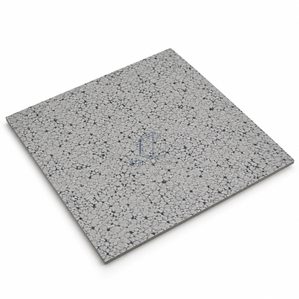 STJH carbon-network conductive PVC tile sample shown flat with its complete square outline and thin edge on white