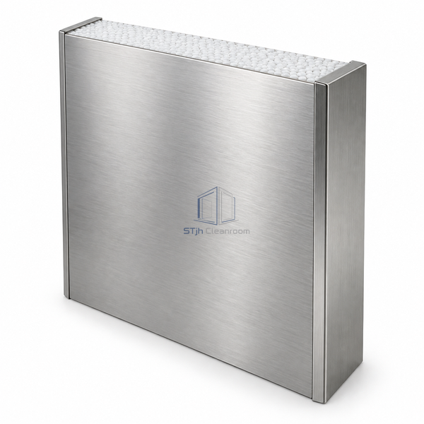 STJH-EPS-INSULATED-CLEANROOM-PANEL-100-SS stainless EPS bead-core panel on white background