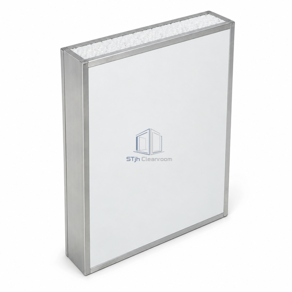 STJH-EPS-INSULATED-CLEANROOM-PANEL-75-FRAMED framed EPS cleanroom module on white background