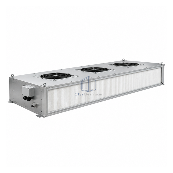 STjh 1000 by 1500 mm equipment FFU with triple EC fan grilles and extended H14 filter face