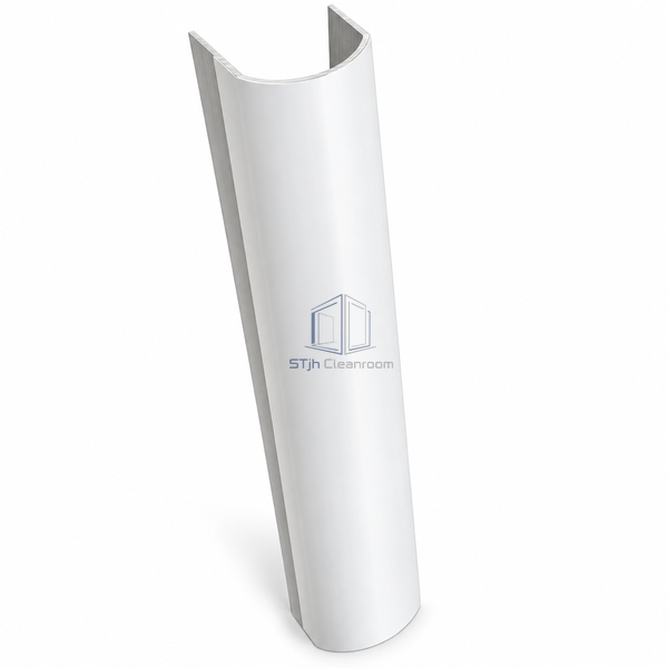 STJH-EXTERNAL-ROUNDED-CLEANROOM-CORNER-R60 large-radius vertical corner member on a white background