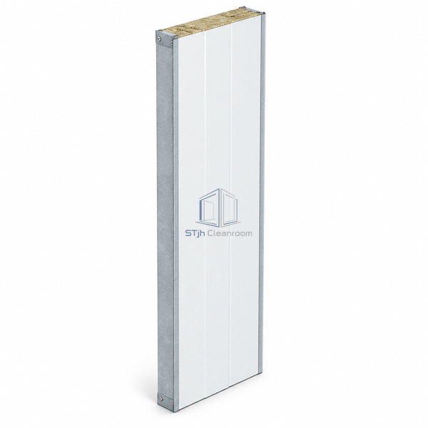 STJH-FIRE-RATED-ROCK-WOOL-CLEANROOM-PANEL-GIFRAME-55 galvanized-frame mineral panel on white background
