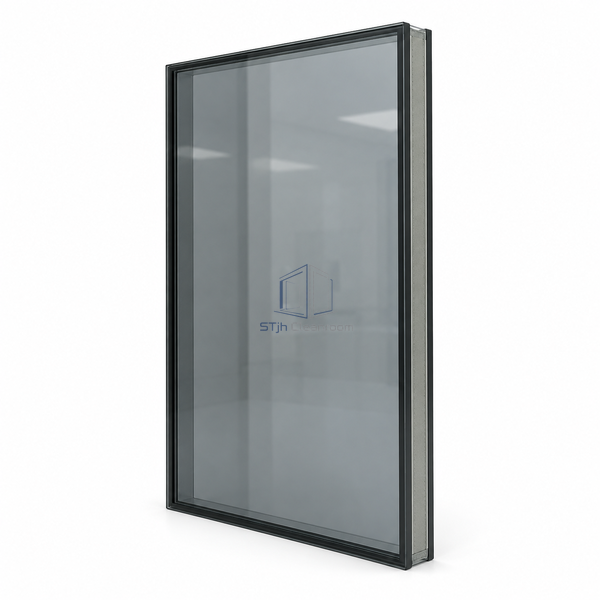 STJH-FLUSH-CLEANROOM-VISION-PANEL-50-TINTED tinted double-glazed flush vision panel on white background