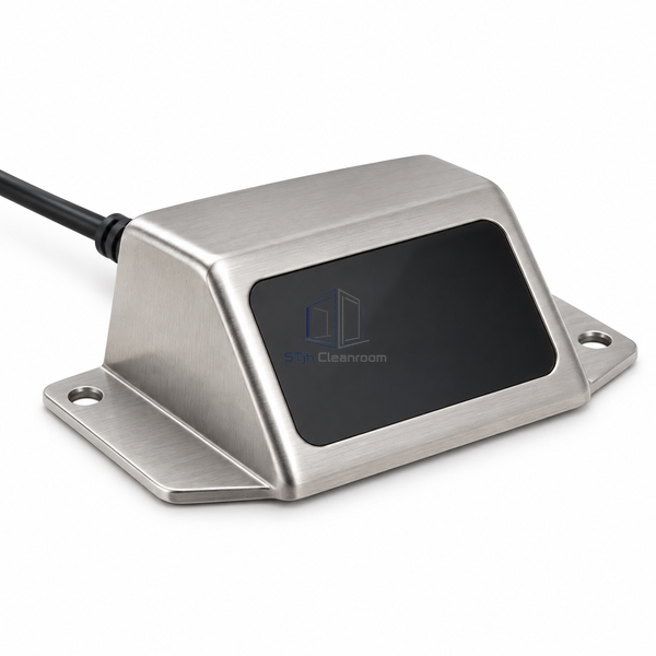 STJH foot-motion activation sensor in a low-profile stainless housing on white.