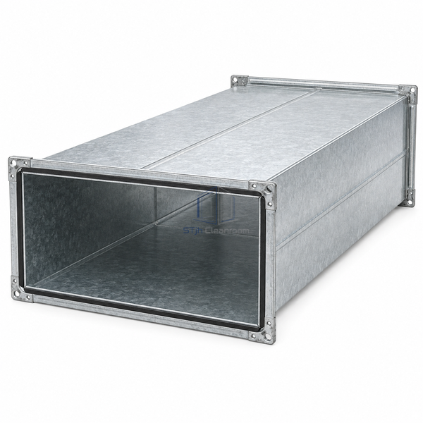 STJH-GALVANIZED-STEEL-RECTANGULAR-AIR-DUCT-600X300 white-background main view showing wide rectangular airway and joining profiles