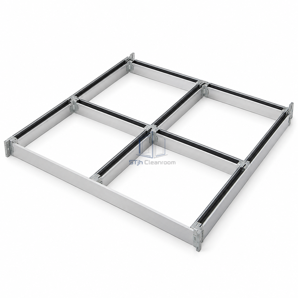 STJH-GASKETED-CLEANROOM-CEILING-GRID-SYSTEM-25 narrow pre-gasketed ceiling grid on white background