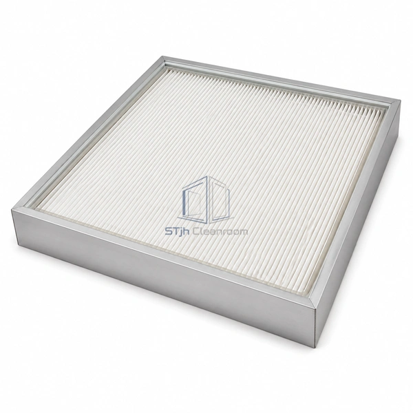 STJH-GEL-SEAL-HEPA-H13-53 shallow square gel-seal HEPA filter on a white background