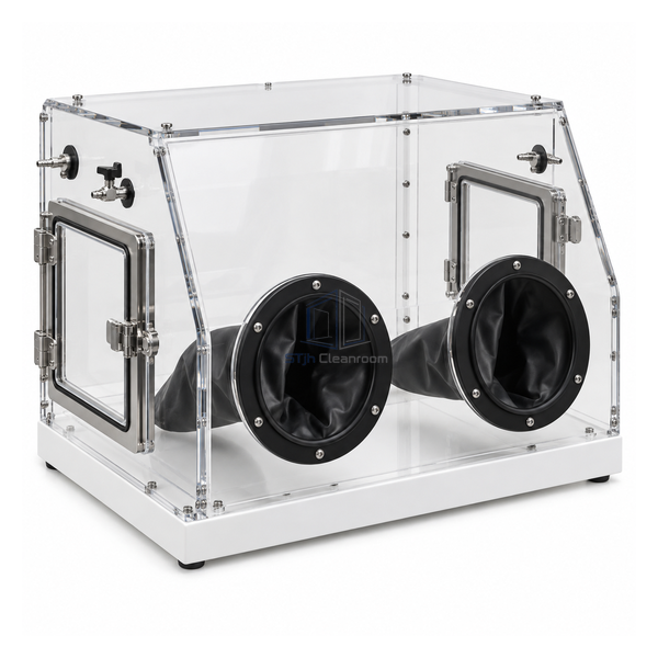 STjh 965 mm acrylic glovebox isolator with two glove ports
