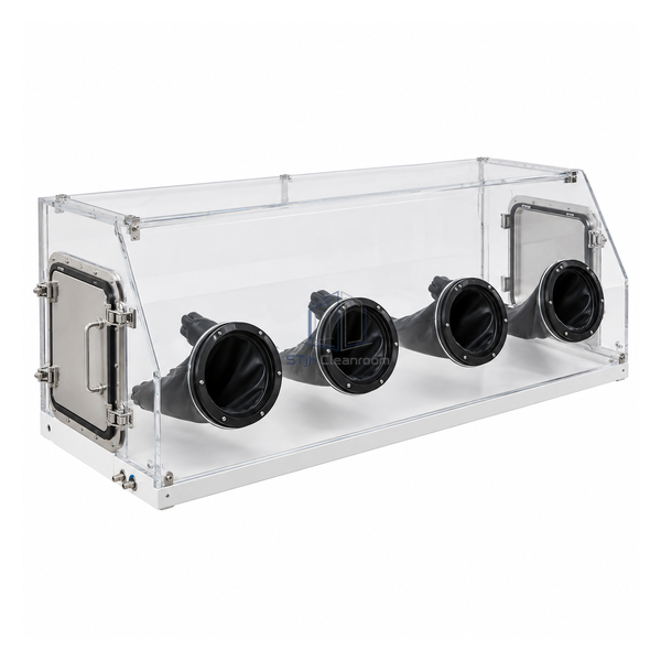 STjh 1750 mm acrylic glovebox isolator with four front glove ports