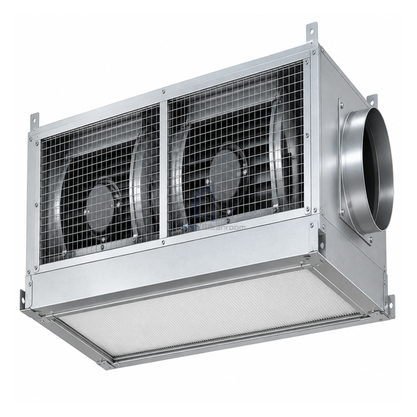 STjh 1160 cubic-metre high-static-pressure FFU with twin EC fan cartridges and broad top grille