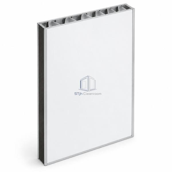STJH-HPL-FACED-CLEANROOM-WALL-PANEL-45-ALHC HPL corrugated aluminum panel on white background