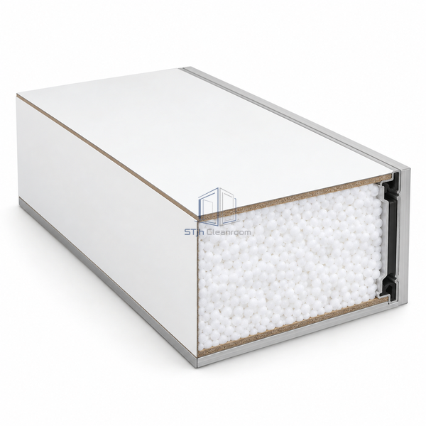 STJH-HPL-FACED-CLEANROOM-WALL-PANEL-50-EPS HPL EPS bead-core panel on white background