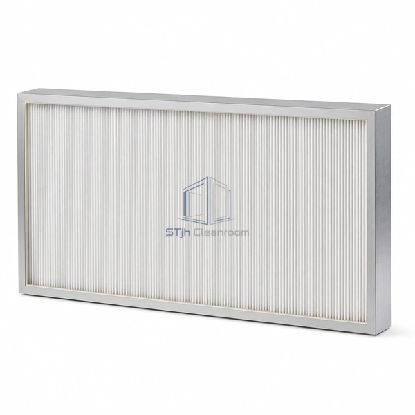 STJH-HYDROPHOBIC-HEPA-H14-1220X610X66 double-length thin aluminum panel with finely pleated white media